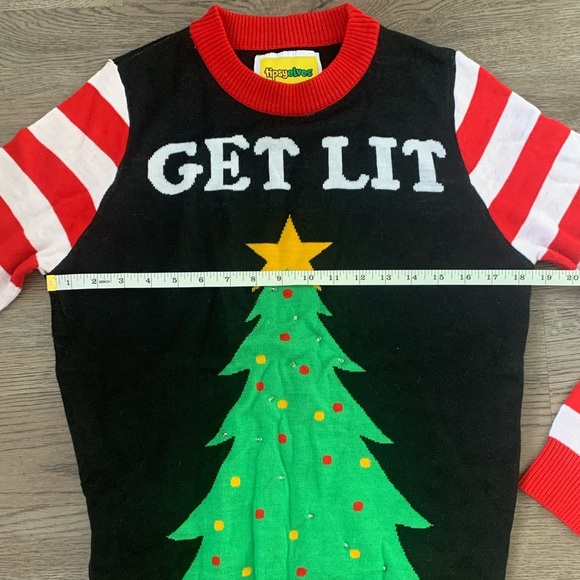 Tipsy Elves Get Lit Light Up Ugly Christmas Sweater - Size S - Black/Red - NWOT - Picture 5 of 11